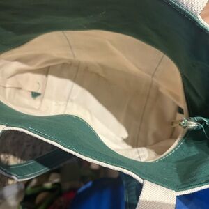 L.L. Bean Green and Cream Tote Bag
